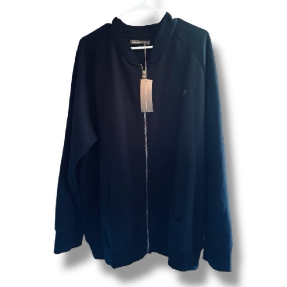 Men’s French Connection Navy Full-Zip Bomber Jacket 2XL - Picture 1 of 16